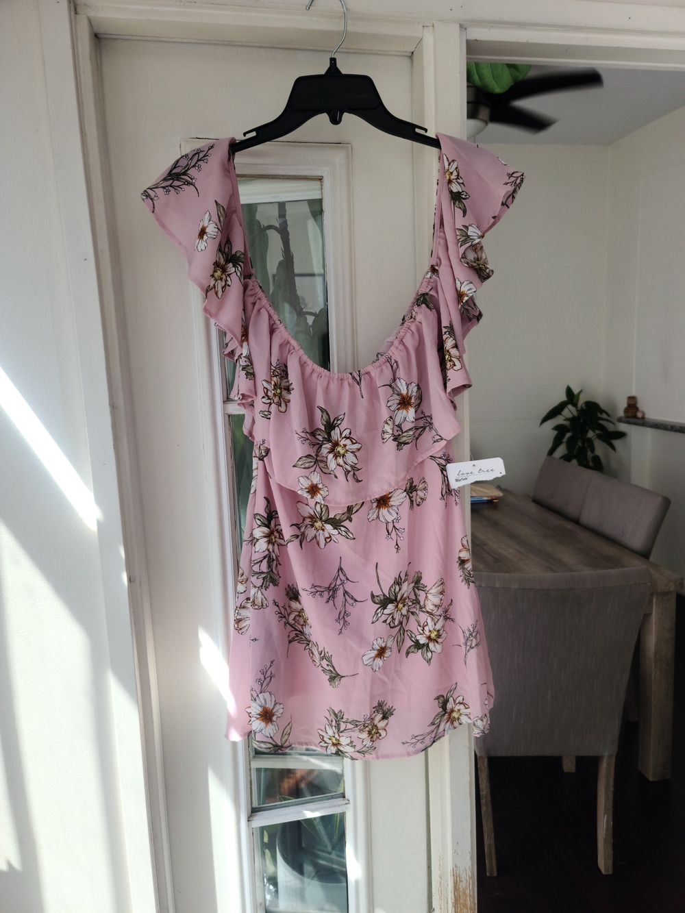 Love Tree Pink Floral Ruffle Romper
